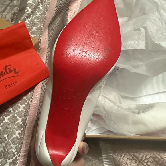 Christain Louboutin white heels. Only wore once for a photo shoot. Size 7.5 - Picture 7 of 7